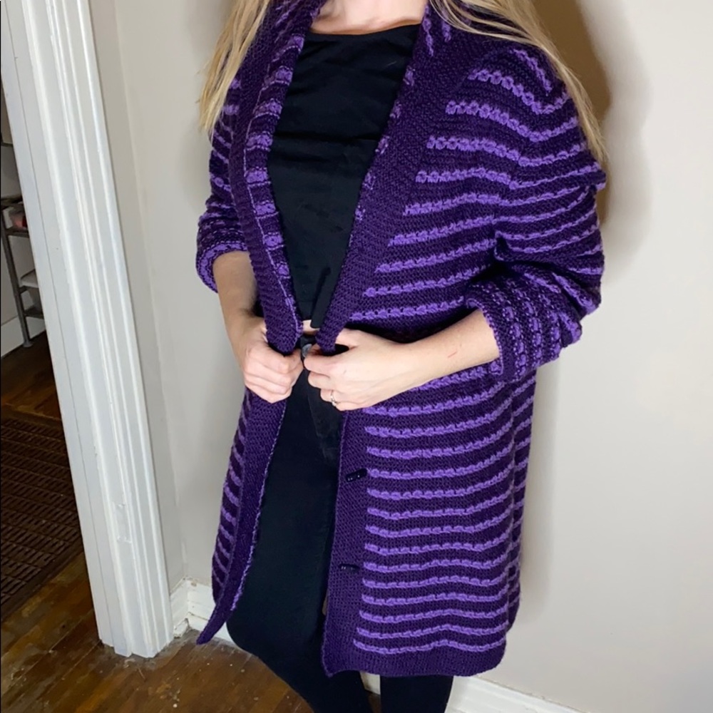 Handmade Oversized Knit Knee Length Cardigan